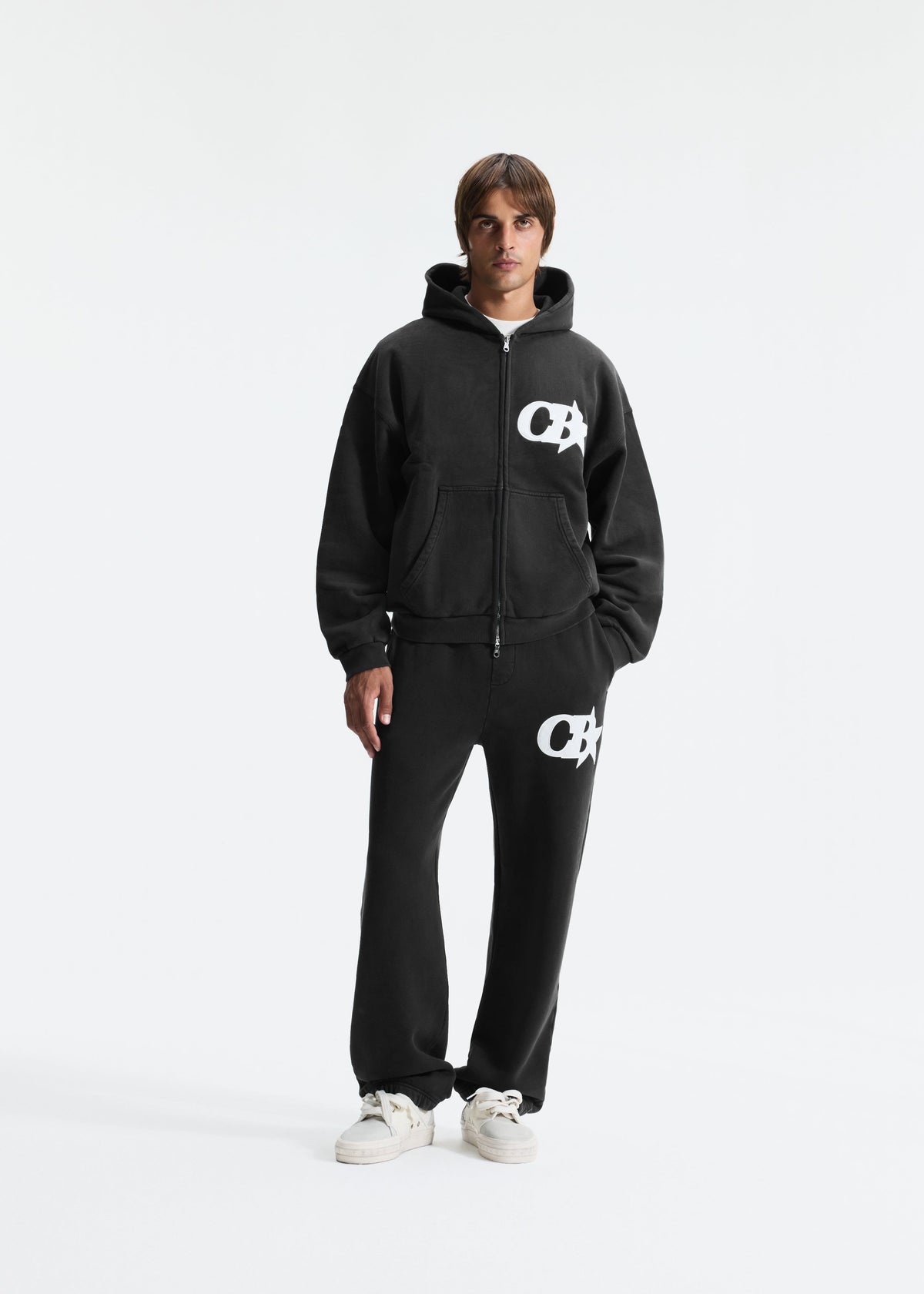 Cb star applique zipped hoodie