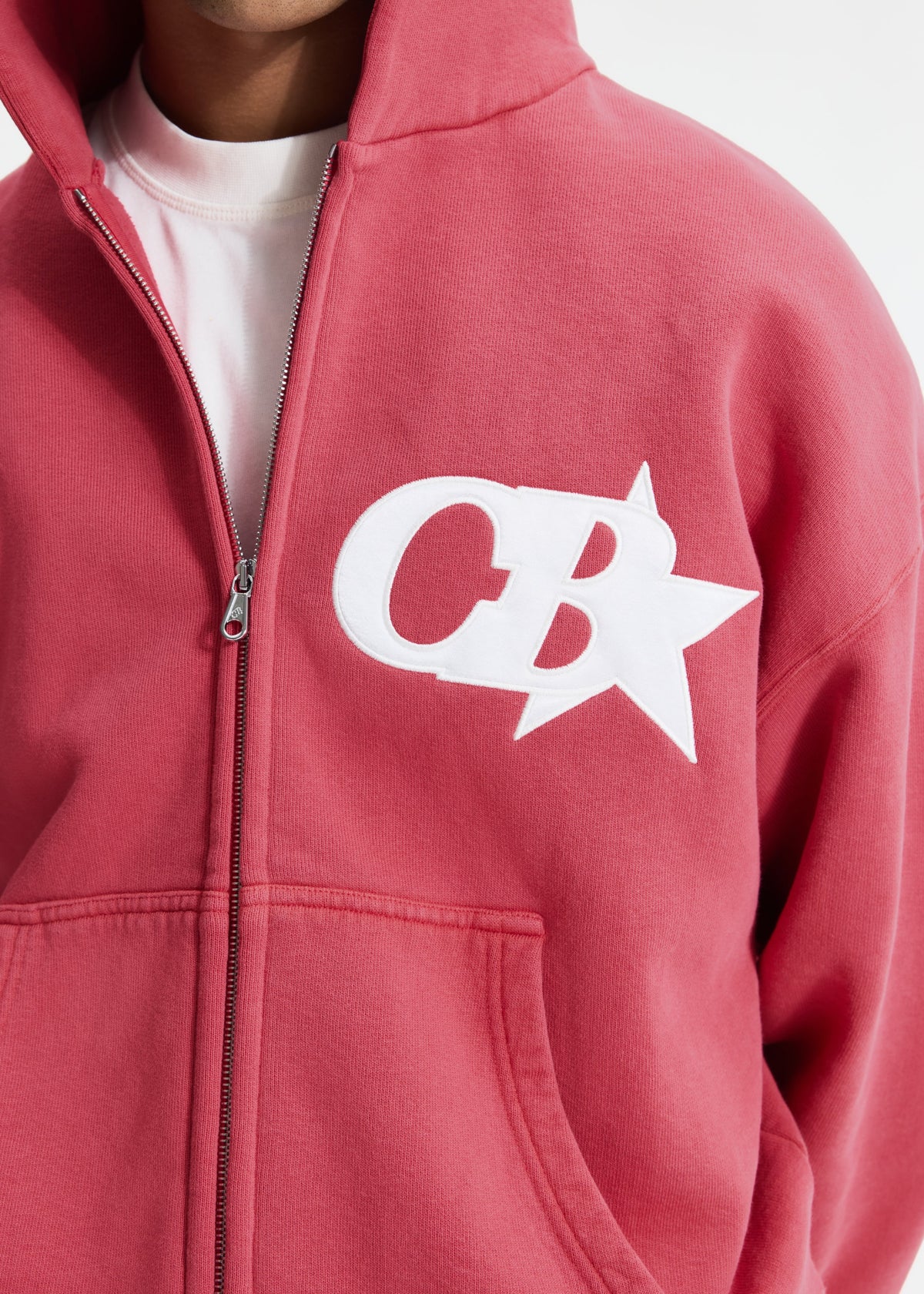 Cb star applique zipped hoodie