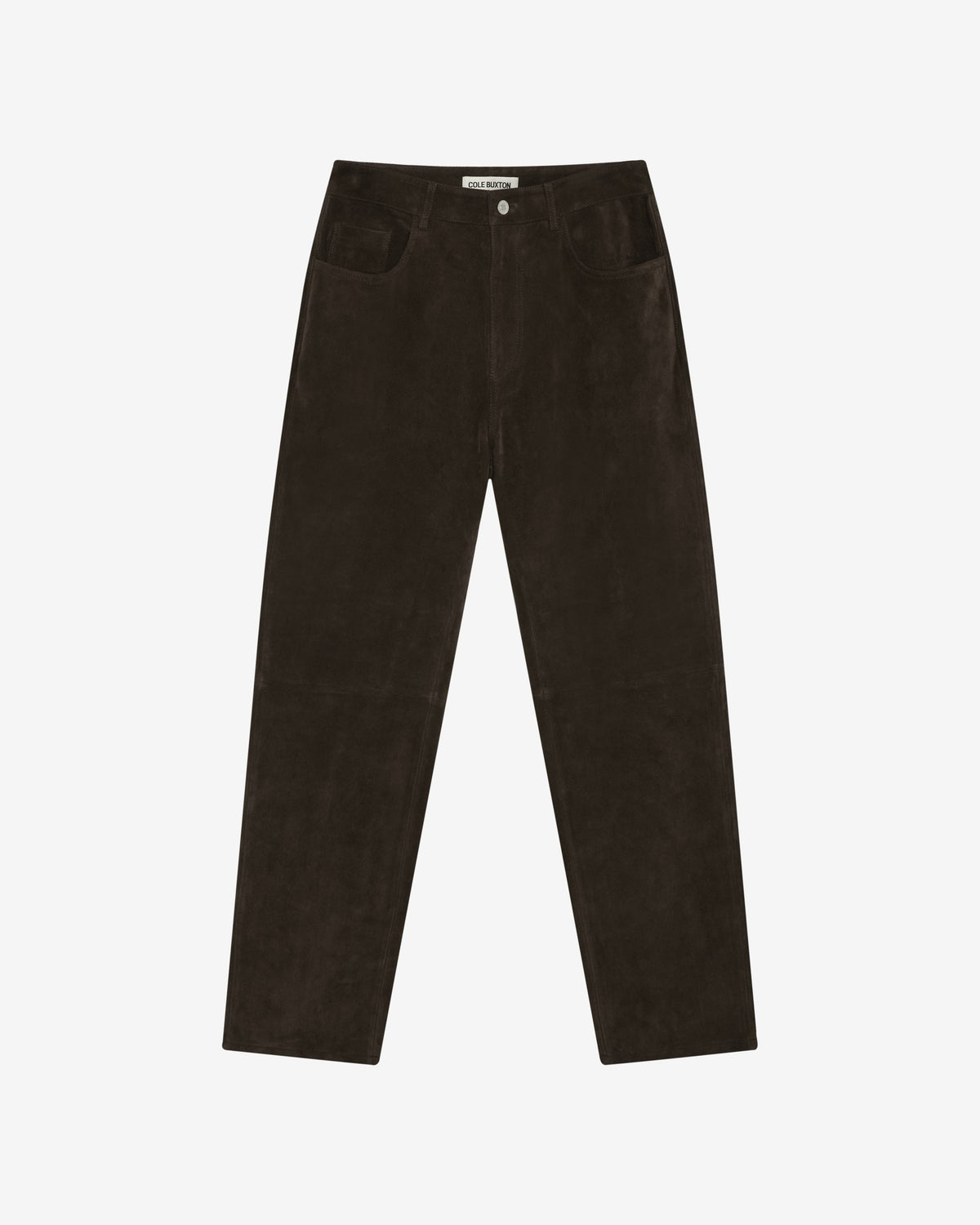 Suede straight leg trouser