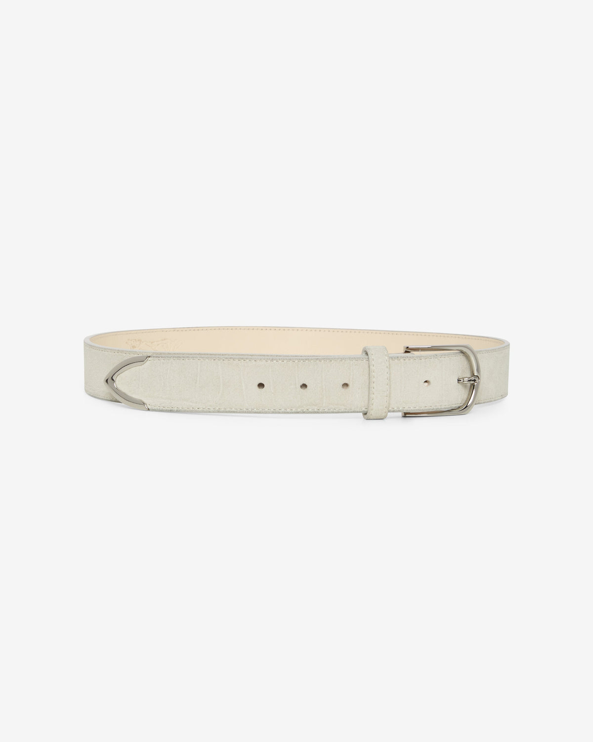 Croc embossed suede belt