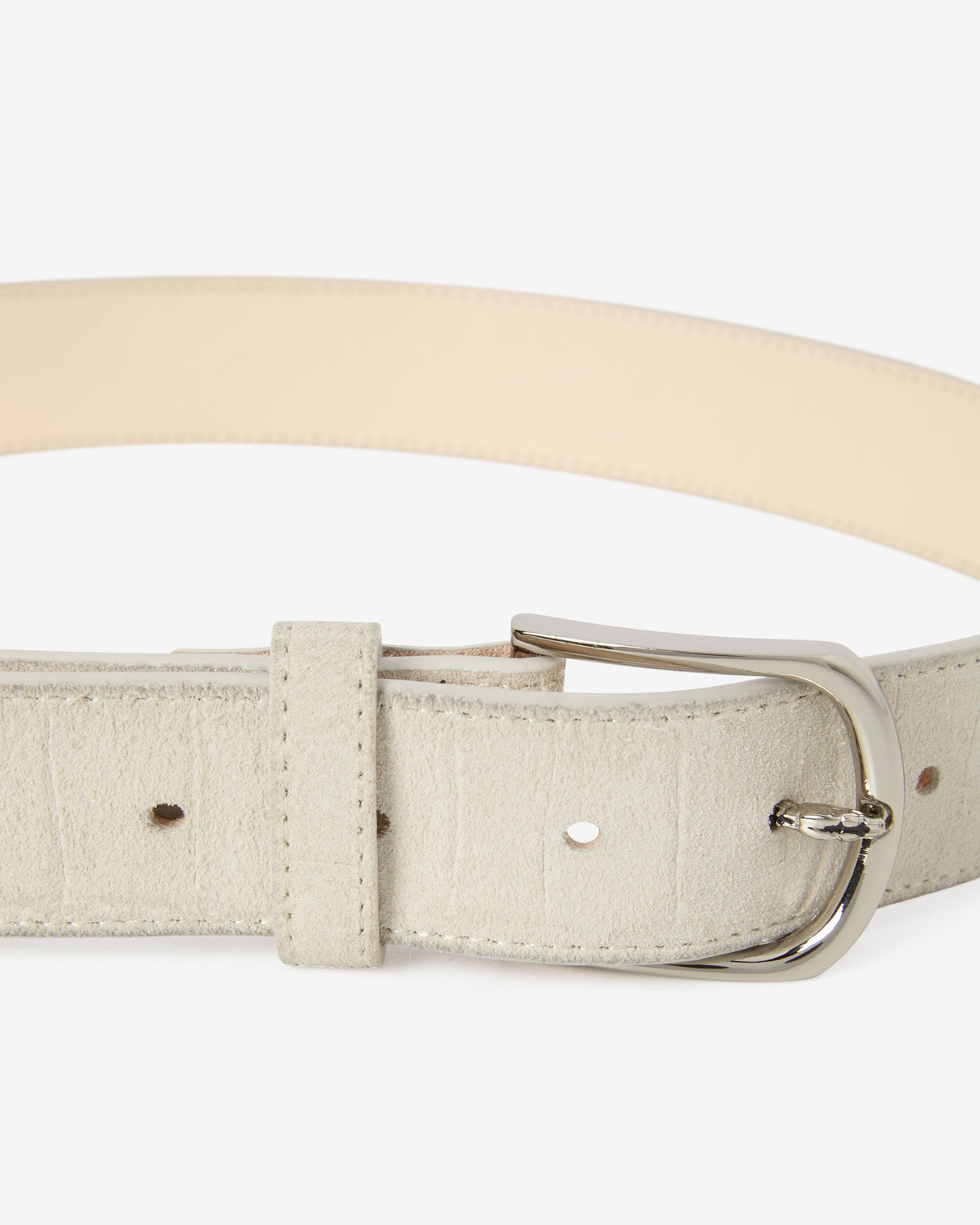 Croc embossed suede belt