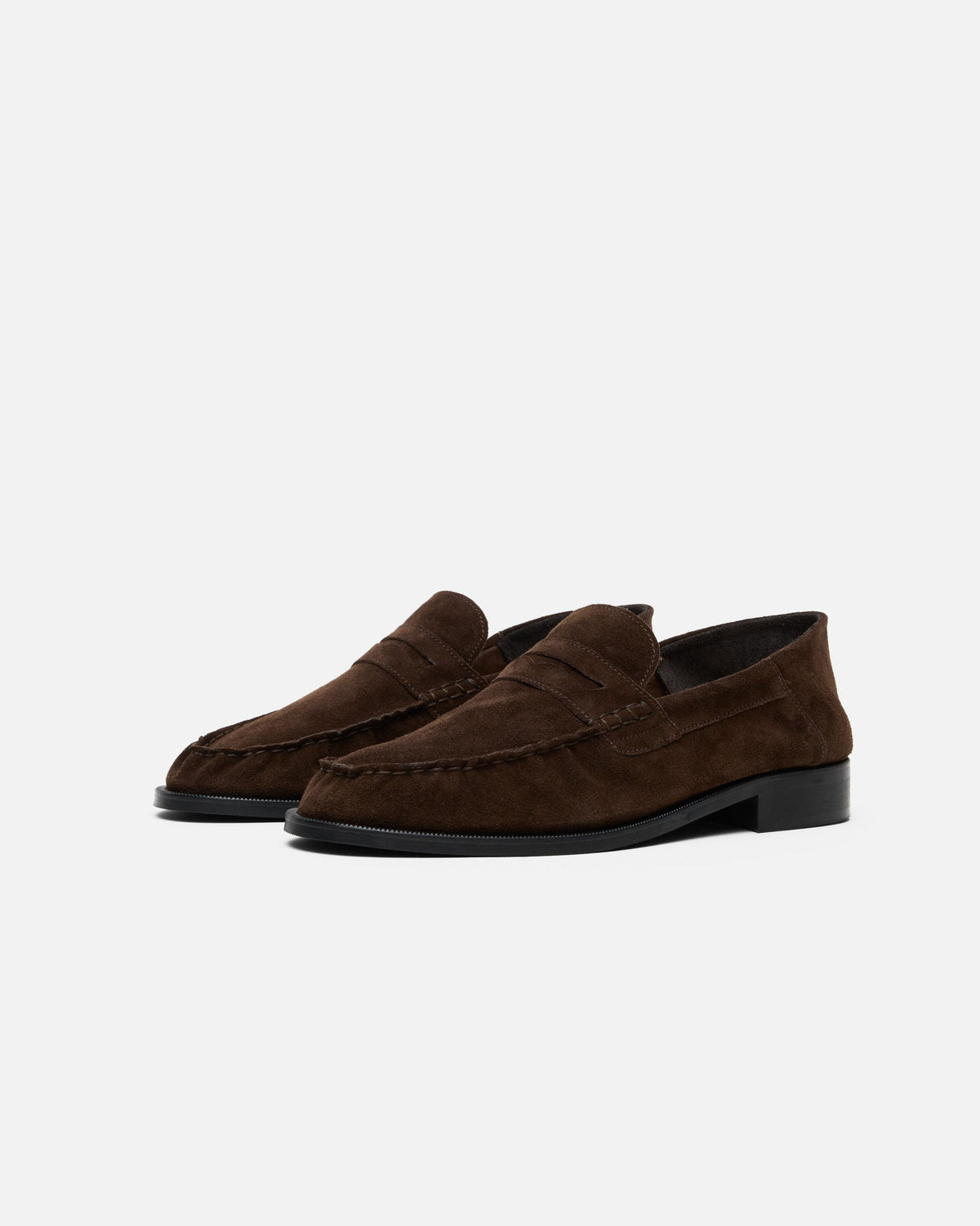 Cb brown suede foldable ruched loafer