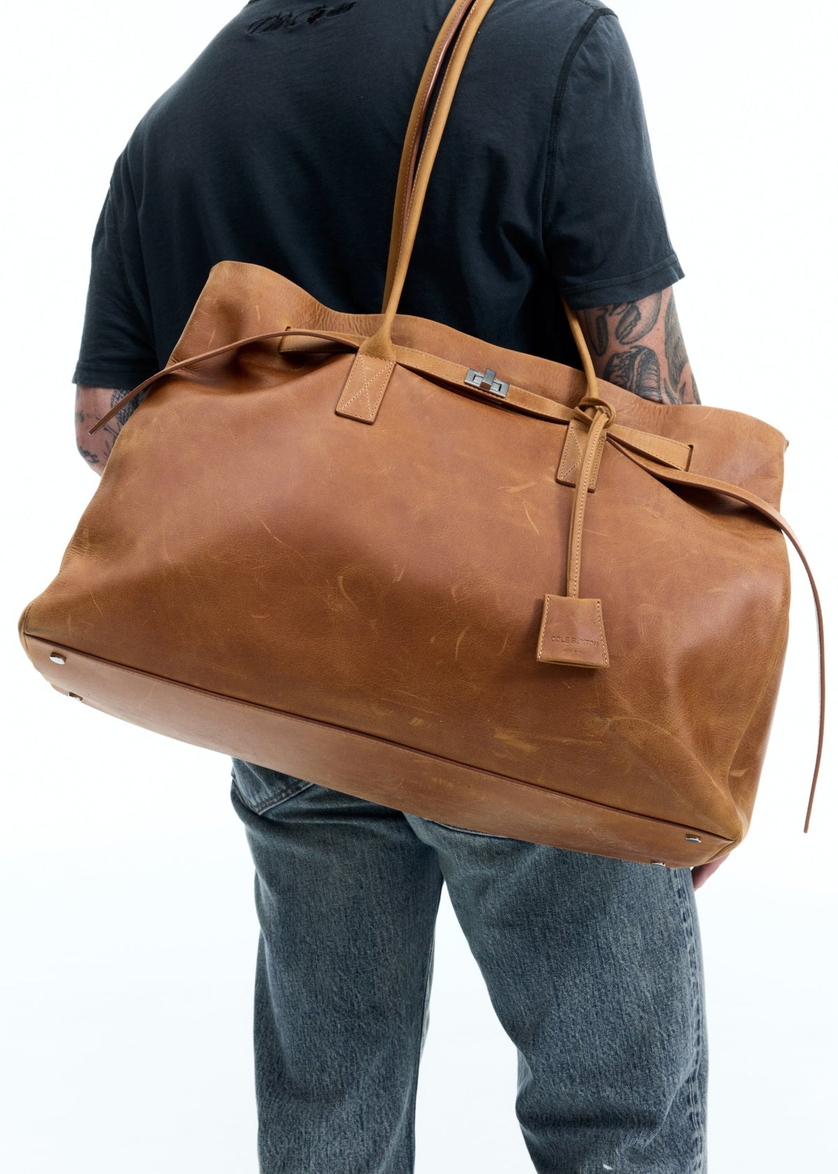 Leather holdall 50