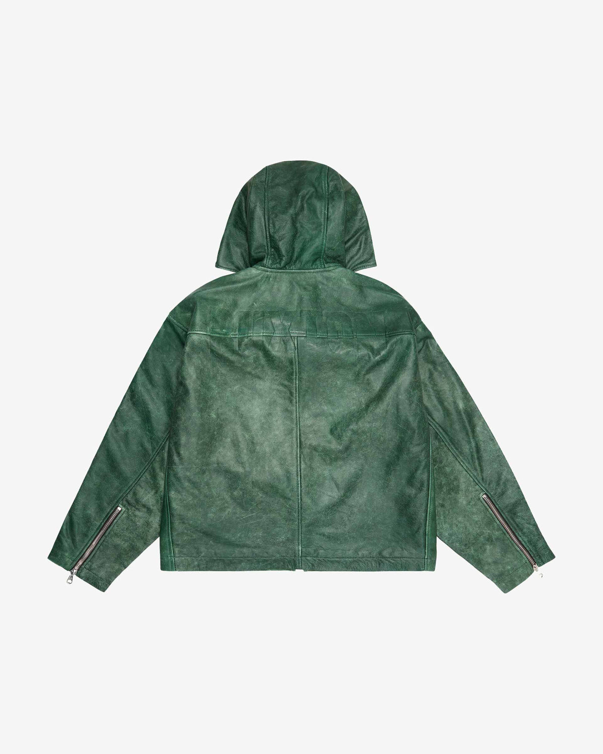 Cb hooded leather jacket