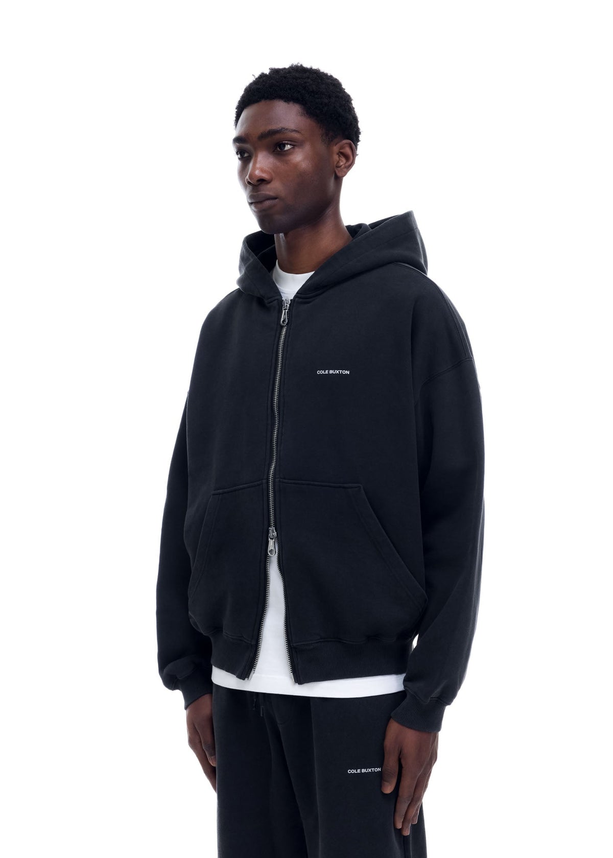 Mini logo zipped hoodie