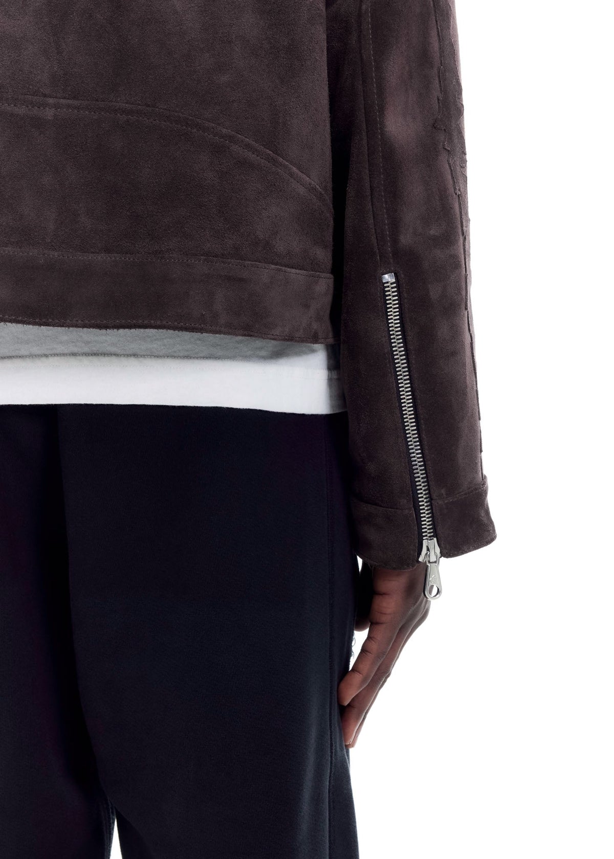 Suede decal racer jacket
