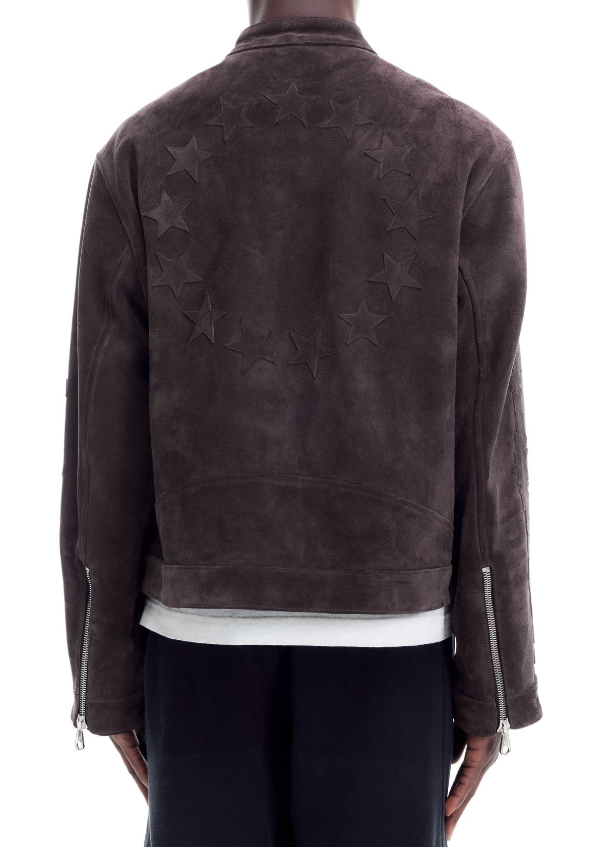 Suede decal racer jacket