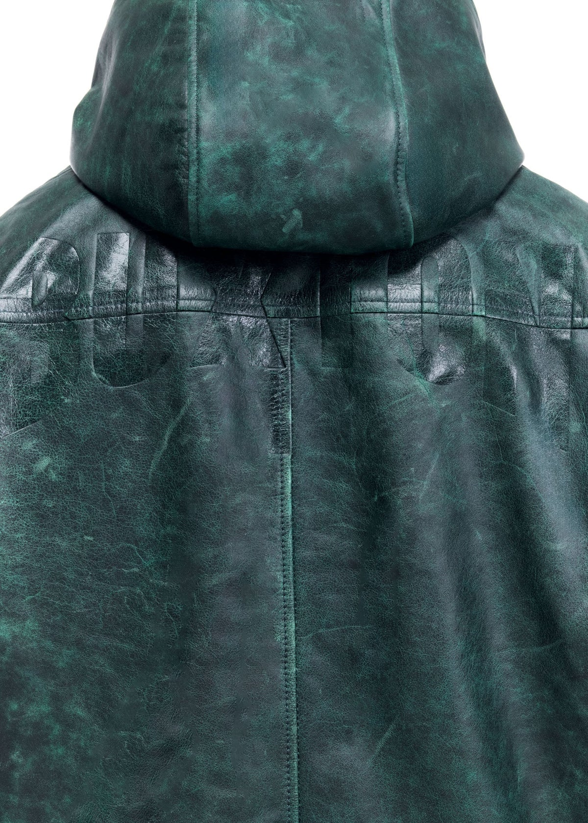 Cb hooded leather jacket