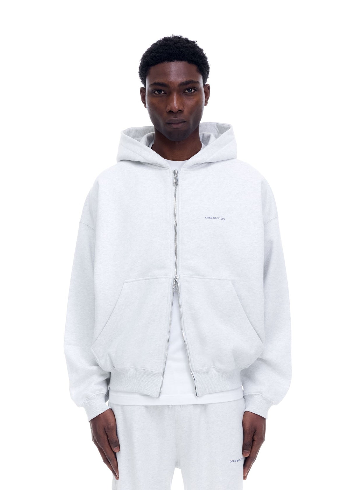 Mini logo zipped hoodie